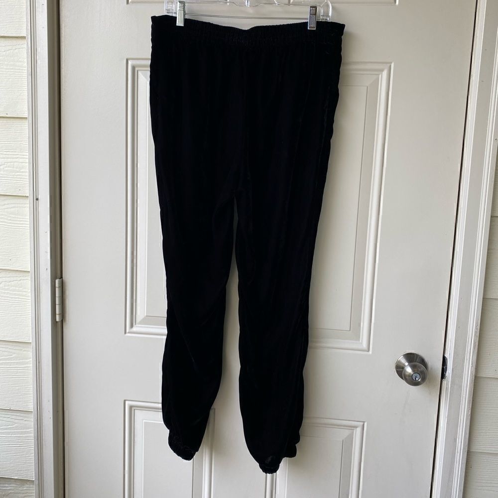Carolina Belle Women's Velvet High Rise Jogger Pants Black Size 10